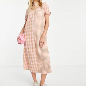 Pink Plaid Shirt Dress | Scandinavian Style EU 42 | VILA